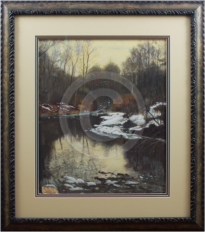 Image of Landscape Painting in Picture Frame