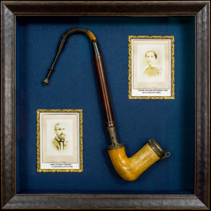 Image of Heirloom Pipe in Shadowbox Frame