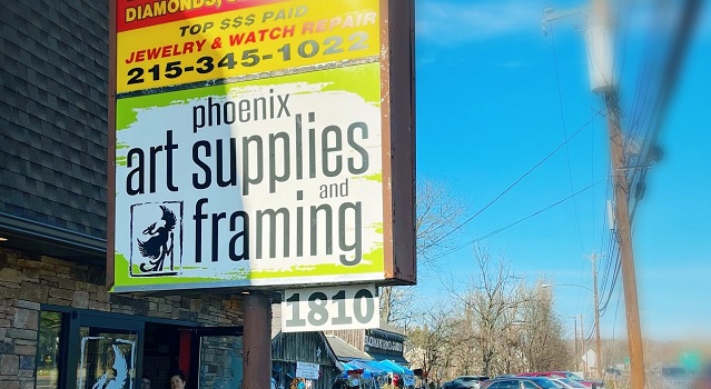 The new Phoenix Art Supplies & Framing Sign